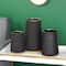 CosmoLiving by Cosmopolitan Set of 2 Black Porcelain Glam Vase, 5" x 8"